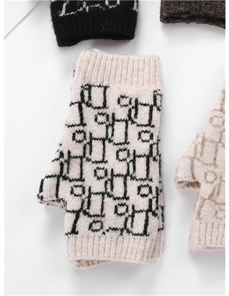 Mitones de punto estampado