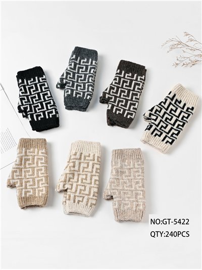 Mitones de punto greca