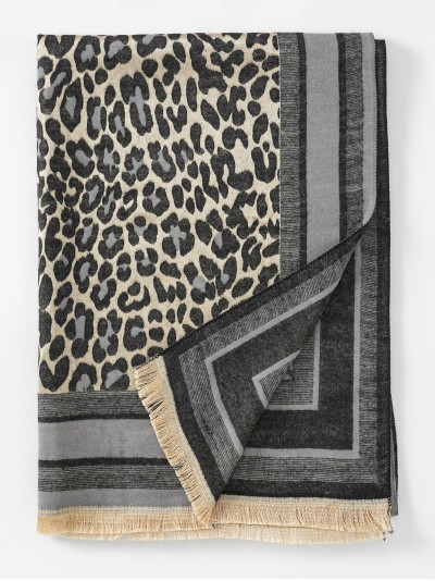 Fornitore di Accessori per Donna - Sciarpa Animalier con Frange - Grossista di Sciarpe e Foulard