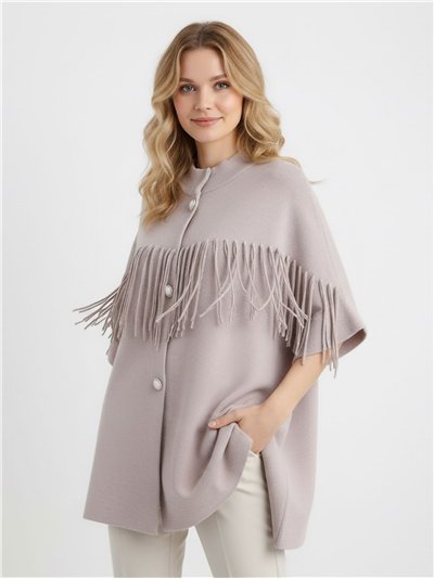 Chaqueta punto con flecos