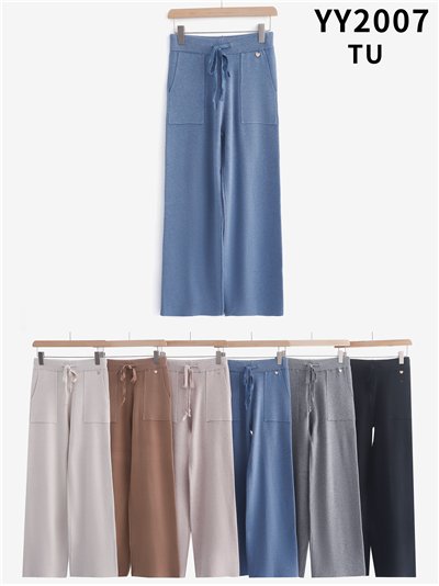Pantalón punto recto con cordón 2