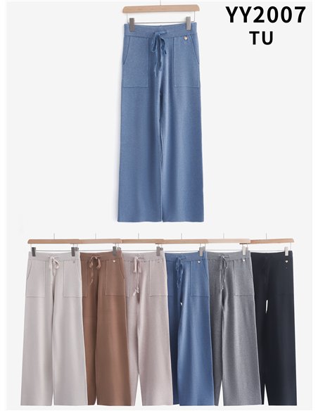 Pantalón punto recto con cordón
