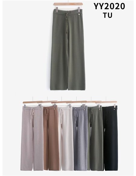 Pantalón punto recto con cordón