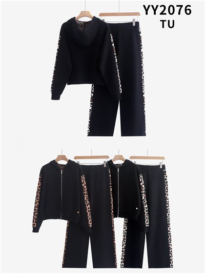 Conjunto Sudadera punto banda animal print + Pantalón 2