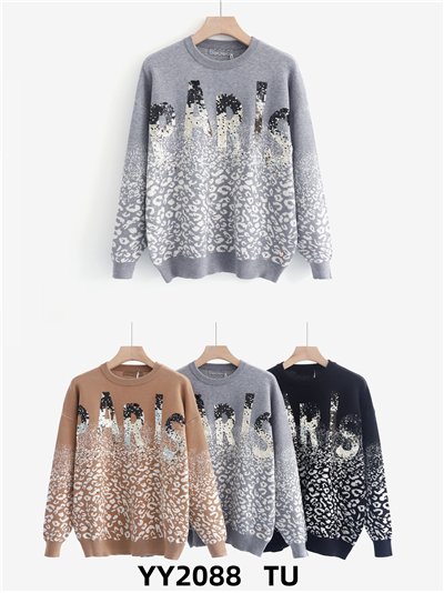 Jersey animal print con lentejuelas PARIS 2