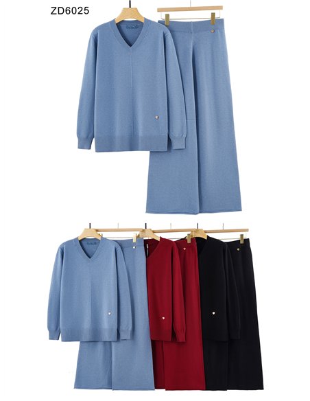 Conjunto Jersey cuello pico + Pantalón