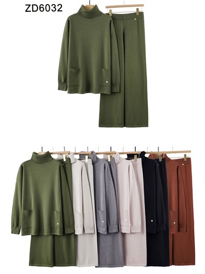 Conjunto Jersey bolsillos cuello vuelto + Pantalón 2