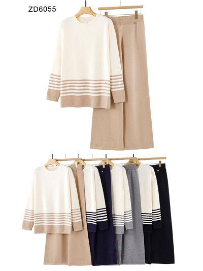 Conjunto Jersey rayas contraste + Pantalón 2