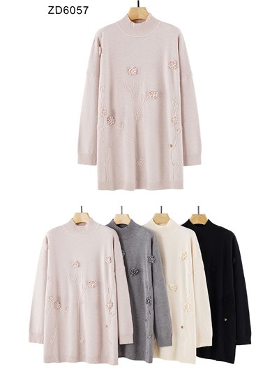 Jersey bordado con flores en relieve 2