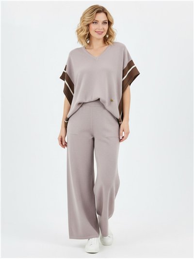 Conjunto Poncho rayas laterales + Pantalón