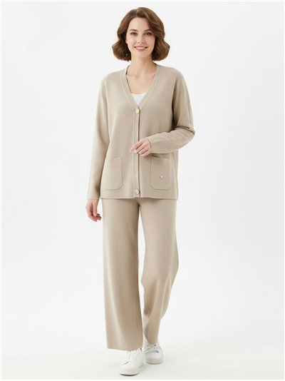Conjunto Chaqueta punto botones dorados + Pantalón