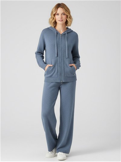 Conjunto Chaqueta estructura trenzas con capucha + Pantalón