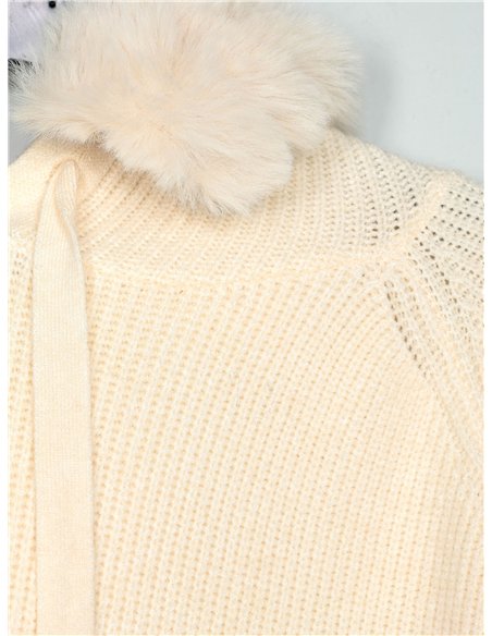 Jersey canalé pompones