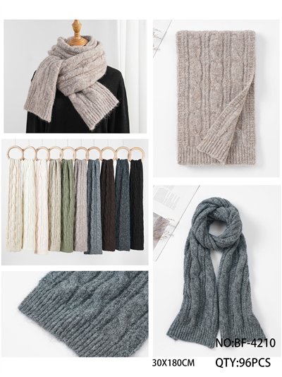 Bufanda punto trenzado tacto cachemira 2