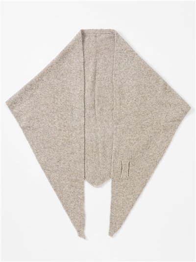 Chal triangular de punto tacto cachemira
