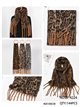 Bufanda animal print con flecos
