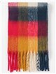 Bufanda cuadros multicolor con flecos