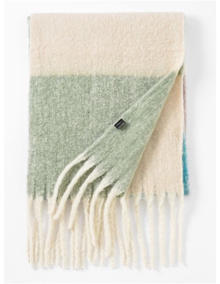 Bufanda color block con flecos