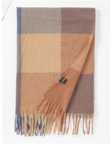 Bufanda cuadros con flecos