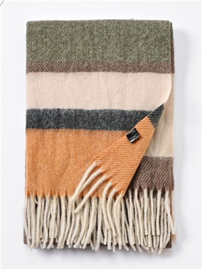 Bufanda rayas multicolor con flecos
