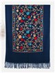 Bufanda bordada floral con flecos