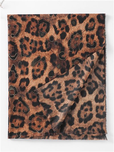 Bufanda animal print metalizado