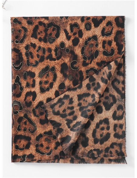 Bufanda animal print metalizado