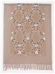 Bufanda bordada floral con flecos y strass
