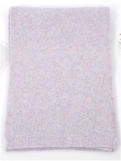 Bufanda punto tacto cachemira con strass