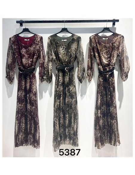 Floral print pleated maxi dress