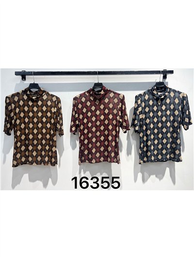 Camiseta rombos cuello perkins