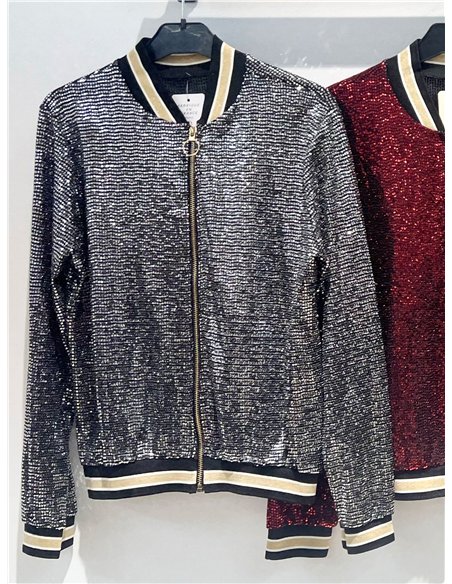 Chaqueta bomber fiesta de lentejuelas
