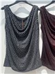 Top fiesta escote drapeado con glitter