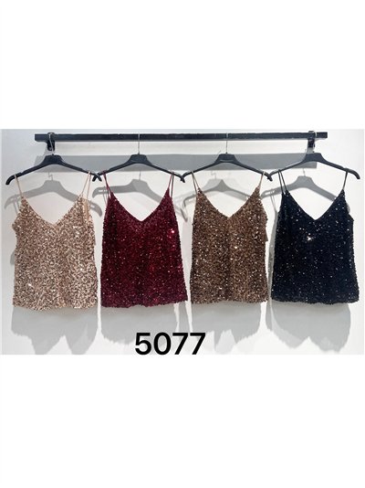 Top lencero fiesta de lentejuelas