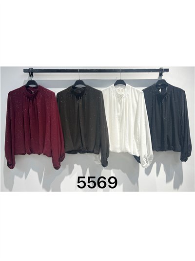 Blusa fiesta gasa con brillos