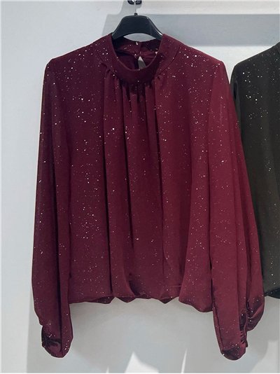 Blusa fiesta gasa con brillos 2