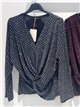 Blusa cruzada fiesta nudo frontal con glitter