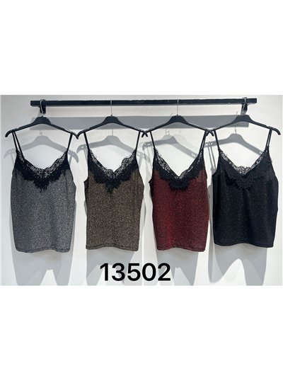 Top lencero fiesta de lurex con encaje