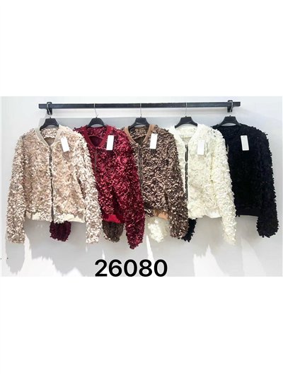 Bomber fiesta de tul flores con relieve