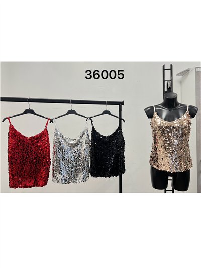 Top lencero fiesta de lentejuelas
