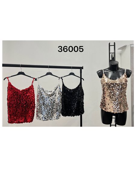 Top lencero fiesta de lentejuelas