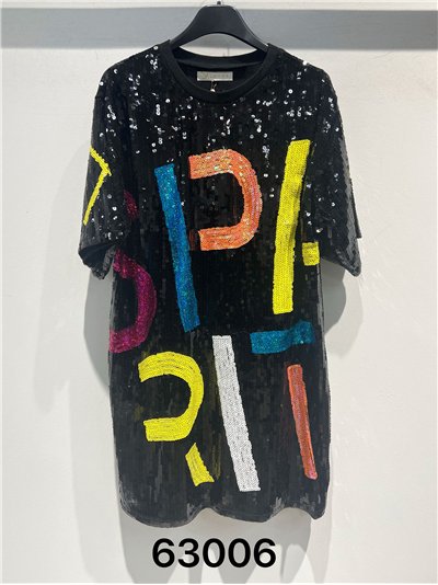 Vestido fiesta de lentejuelas grafiti