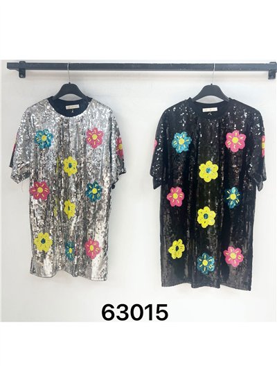 Vestido fiesta de lentejuelas flores