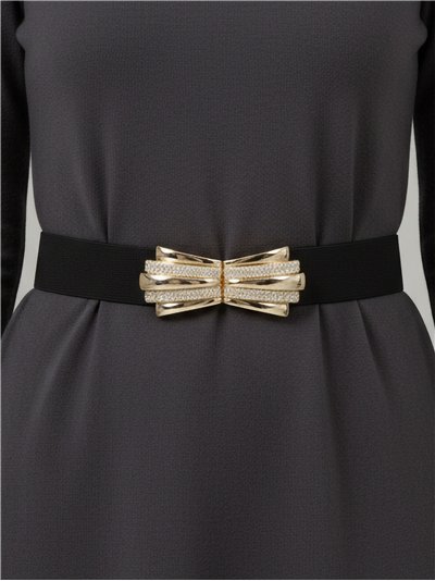 Cinturón elástico hebilla lazo strass 2