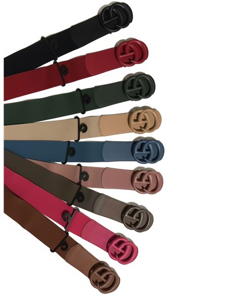 Cinturón elástico hebilla redonda