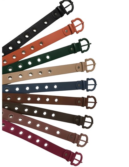 Cinturón con ojales y hebilla redonda