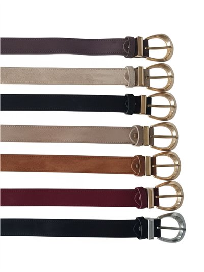 Cinturón piel hebilla oval vintage