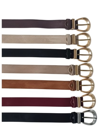 Cinturón piel hebilla oval vintage