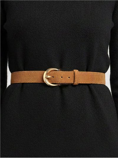 Cinturón piel hebilla oval vintage 2