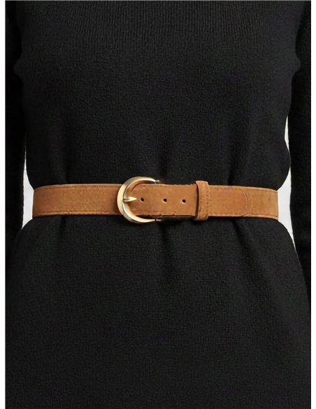 Cinturón piel hebilla oval vintage